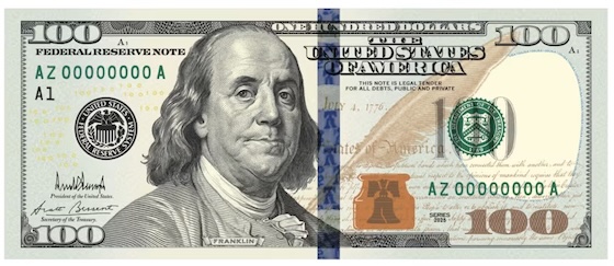President Donald Trump shared an image of a $100 bill featuring his signature via his Truth Social account.